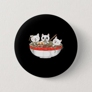 かわいいかわいい猫ラーメン日本の猫 缶バッジ