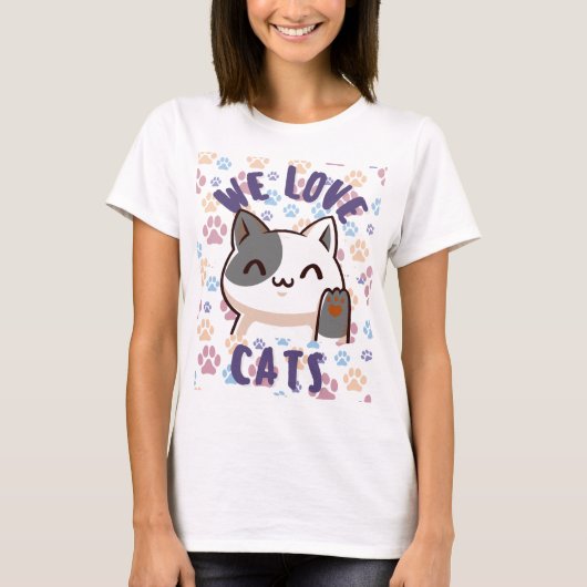 かわいいかわいい猫好き Tシャツ (正面)