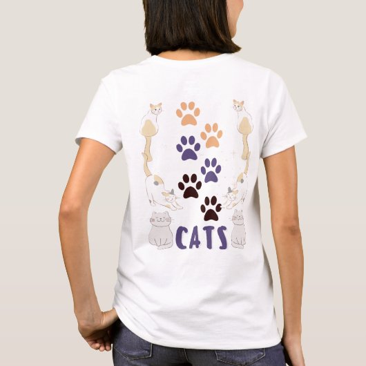 かわいいかわいい猫好き Tシャツ (裏面)