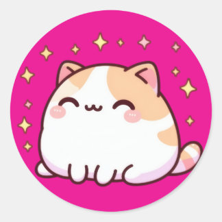 かわいいかわいい猫 ラウンドシール
