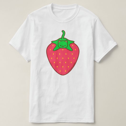 かわいいかわいい猫Tシャツ – STRAWBERRY CAT Tシャツ (デザイン正面)