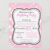 かわいいかわいい白猫の誕生パーティー 招待状 (正面/裏面)