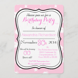 かわいいかわいい白猫の誕生パーティー 招待状