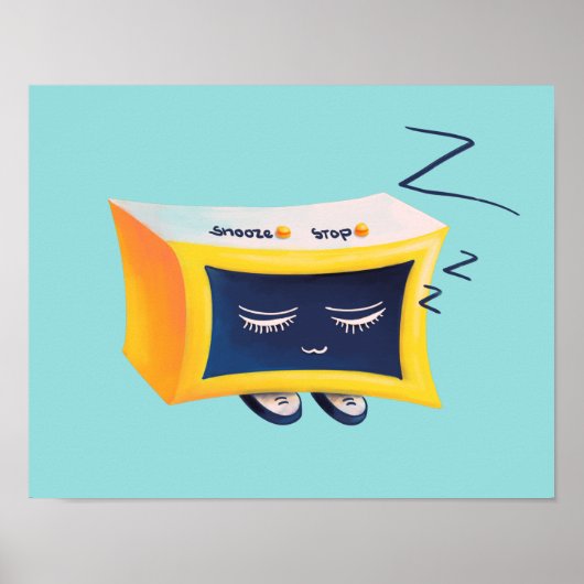 かわいいかわいい睡眠目覚まし時計キャラクター ポスター (正面)