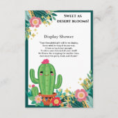 かわいいかわいい砂漠開花フローラサボテン赤ちゃんシャワー エンクロージャーカード (正面)