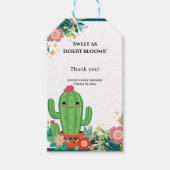 かわいいかわいい砂漠開花フローラサボテン赤ちゃんシャワー ギフトタグ (正面)