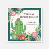 かわいいかわいい砂漠開花フローラサボテン赤ちゃんシャワー スタンダードカクテルナプキン (正面)