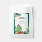 かわいいかわいい砂漠開花フローラサボテン赤ちゃんシャワー フェイバーバッグ (正面)