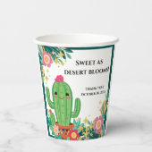 かわいいかわいい砂漠開花フローラサボテン赤ちゃんシャワー 紙コップ (裏面)