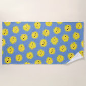 かわいいかわいい笑顔のサンパターン ビーチタオル (正面)