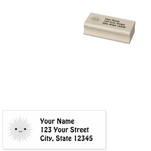 かわいいかわいい笑顔の太陽 ラバースタンプ (押印)