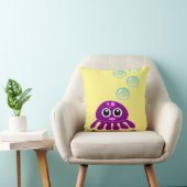 かわいいかわいい紫クラゲと青い泡 クッション (椅子)