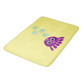 かわいいかわいい紫クラゲと青い泡 バスマット (アングル)