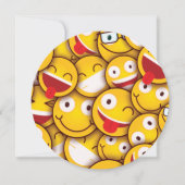 かわいいかわいい絵文字誕生日 招待状 (正面)