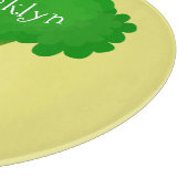 かわいいかわいい踊りブロッコリー漫画イラストレーション カッティングボード (角)