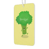 かわいいかわいい踊りブロッコリー漫画イラストレーション カーエアーフレッシュナー (左)