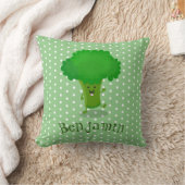 かわいいかわいい踊りブロッコリー漫画イラストレーション クッション (ブランケット)