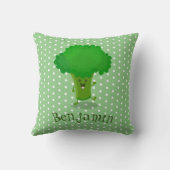 かわいいかわいい踊りブロッコリー漫画イラストレーション クッション (裏面)