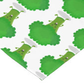 かわいいかわいい踊りブロッコリー漫画イラストレーション ショートテーブルランナー (コーナー)