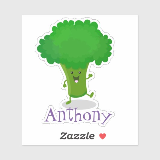 かわいいかわいい踊りブロッコリー漫画イラストレーション シール (シート)