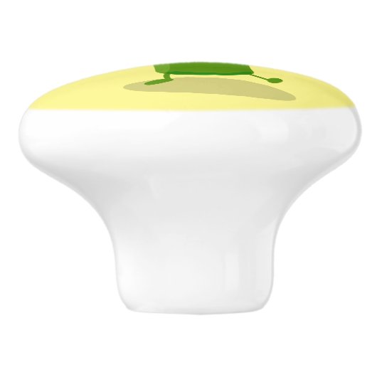 かわいいかわいい踊りブロッコリー漫画イラストレーション セラミックノブ (側面)