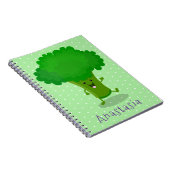 かわいいかわいい踊りブロッコリー漫画イラストレーション ノートブック (右側)