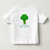 かわいいかわいい踊りブロッコリー漫画イラストレーション ベビーTシャツ (裏面)