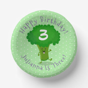 かわいいかわいい踊りブロッコリー漫画イラストレーション ペーパーボウル