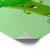 かわいいかわいい踊りブロッコリー漫画イラストレーション ポスター (角)