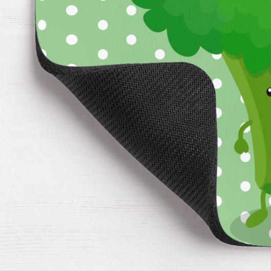 かわいいかわいい踊りブロッコリー漫画イラストレーション マウスパッド (コーナー)