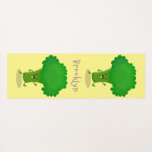 かわいいかわいい踊りブロッコリー漫画イラストレーション ヨガマット (裏面(横))