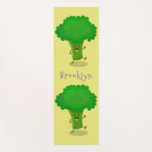 かわいいかわいい踊りブロッコリー漫画イラストレーション ヨガマット (正面)