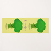 かわいいかわいい踊りブロッコリー漫画イラストレーション ヨガマット (正面(横))