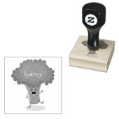 かわいいかわいい踊りブロッコリー漫画イラストレーション ラバースタンプ (押印)