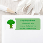 かわいいかわいい踊りブロッコリー漫画イラストレーション ラベル (インサイチュ)