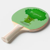 かわいいかわいい踊りブロッコリー漫画イラストレーション 卓球ラケット (正面アングル)