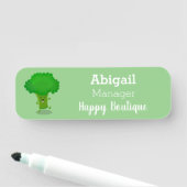 かわいいかわいい踊りブロッコリー漫画イラストレーション 名札 (インサイチュ)