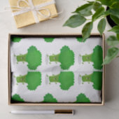 かわいいかわいい踊りブロッコリー漫画イラストレーション 薄葉紙 (ギフト)