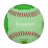 かわいいかわいい踊りブロッコリー漫画イラストレーション 野球ボール (裏面)