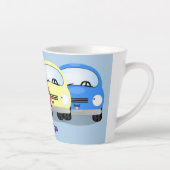 かわいいかわいい車の漫画イラストレーション カフェラテマグ (右)
