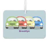 かわいいかわいい車の漫画イラストレーション カーエアーフレッシュナー (裏面)