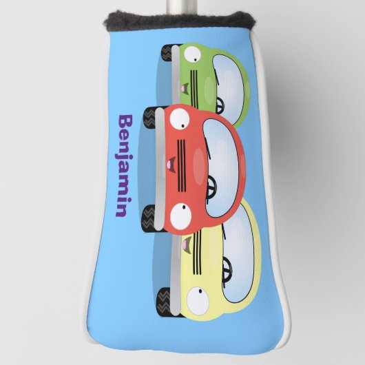 かわいいかわいい車の漫画イラストレーション ゴルフヘッドカバー (回転90)