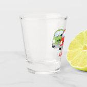 かわいいかわいい車の漫画イラストレーション ショットグラス (左)