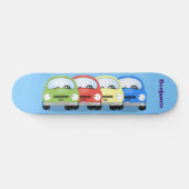 かわいいかわいい車の漫画イラストレーション スケートボード (横)