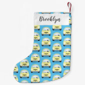 かわいいかわいい車の漫画イラストレーション スモールクリスマスストッキング (裏面)