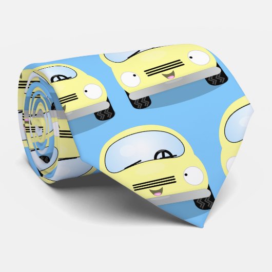 かわいいかわいい車の漫画イラストレーション ネクタイ (ロール)