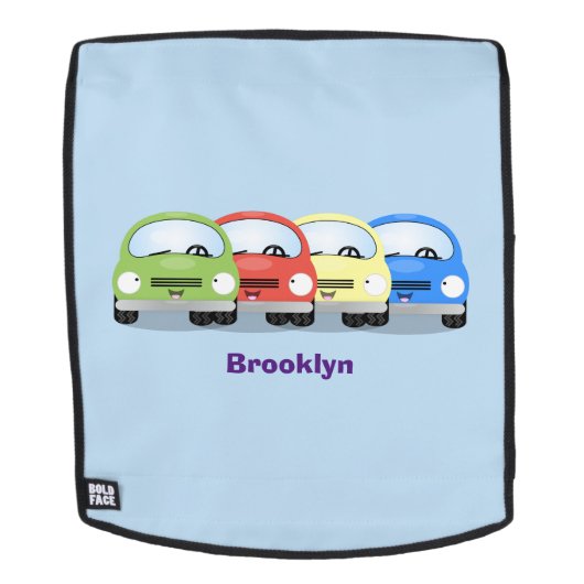 かわいいかわいい車の漫画イラストレーション バックパック (取り外し可フェース)