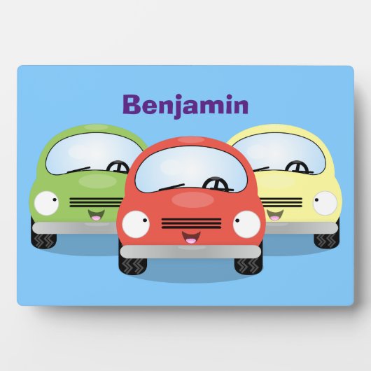 かわいいかわいい車の漫画イラストレーション フォトプラーク (正面)