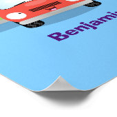 かわいいかわいい車の漫画イラストレーション ポスター (角)