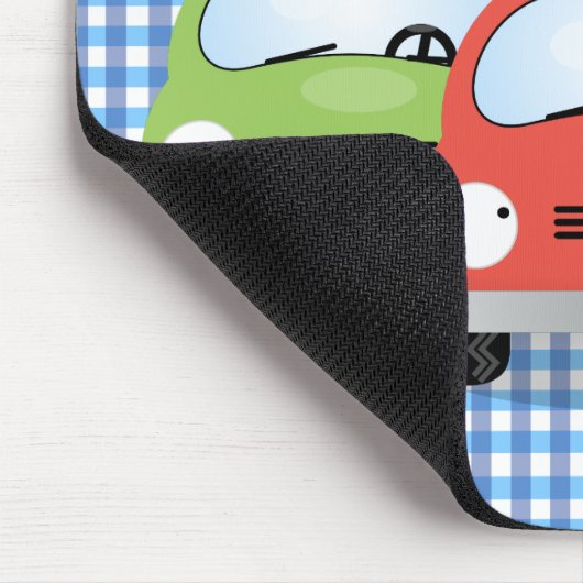 かわいいかわいい車の漫画イラストレーション マウスパッド (コーナー)